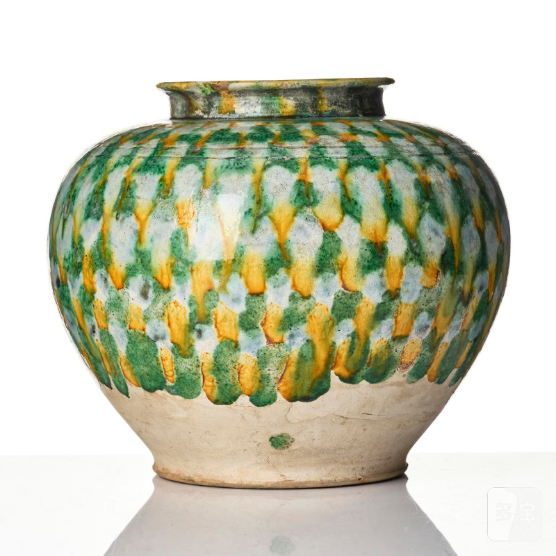 A sancai-glazed pottery jar, - 图2